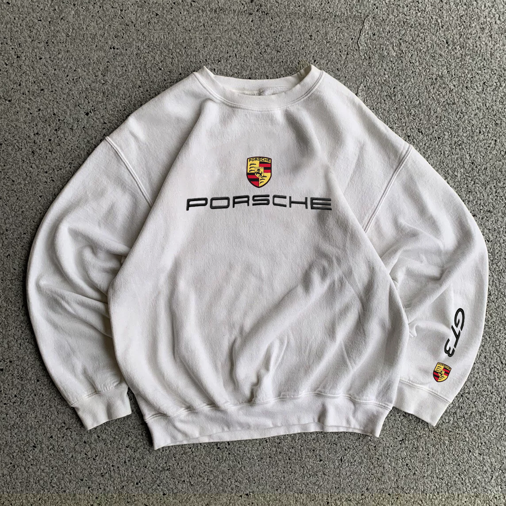 Unisex Racing Embroidered Oversized Crew Neck Sweatshirt / TECHWEAR CLUB / Techwear