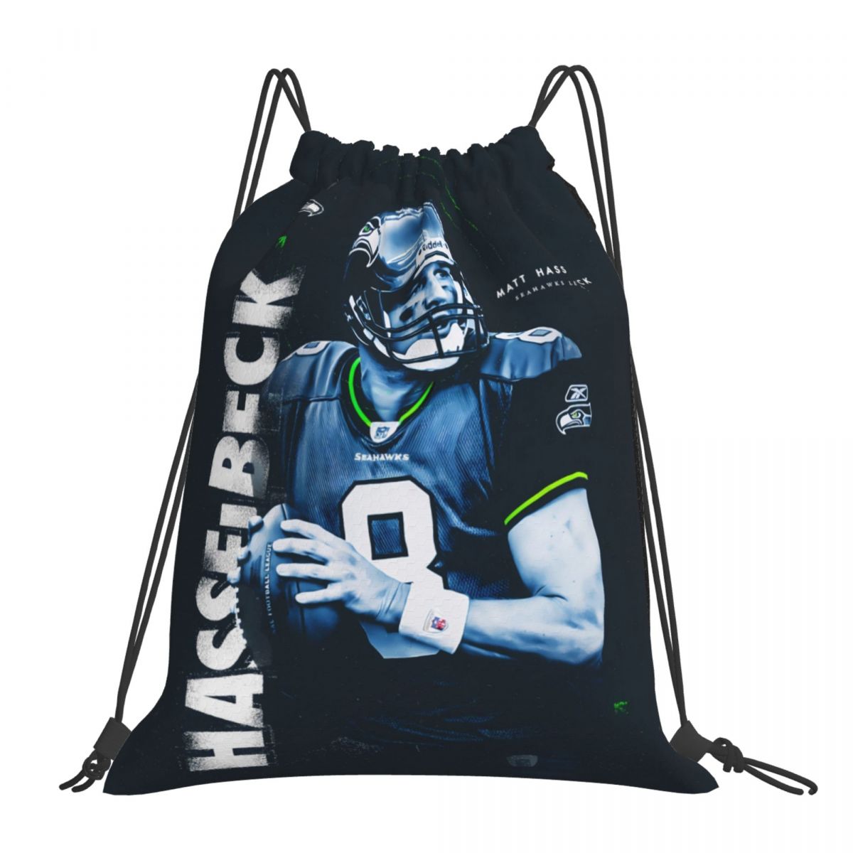Seattle Seahawks Matt Hasselbeck Drawstring Bags for School Gym
