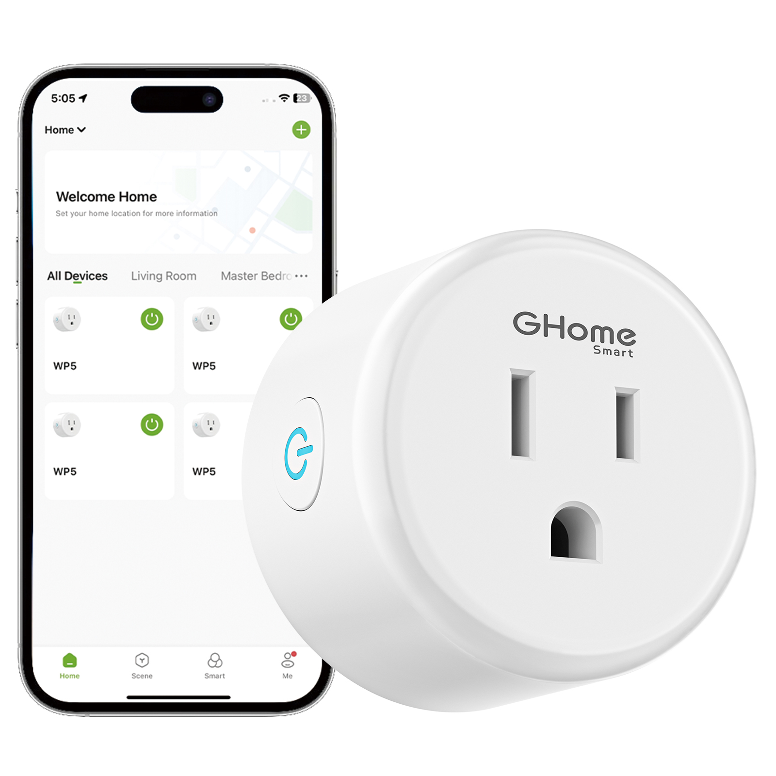 Smart Plug Wi-Fi Outlet Socket GHomeSmart WP5 