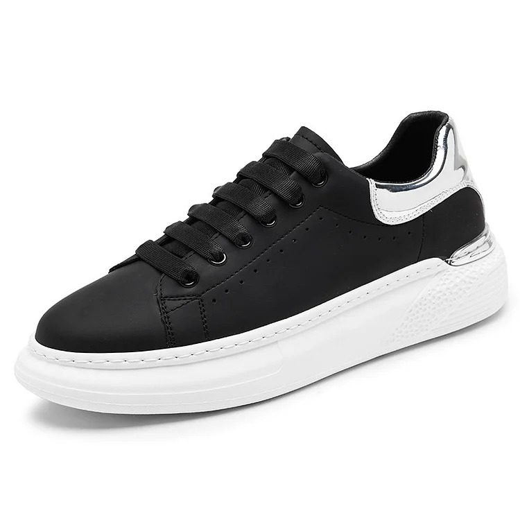 Gregorysupply Versatile Men Casual Shoes Fashion Leather Male Vulcanize Shoes Solid Color Lace-Up Sneakers Outdoor Comfy Skateboard Footwear