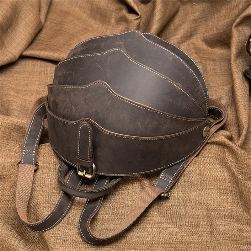 Cool Retro Beetle Shaped Genuine Leather Handmade  Flap Cover Rucksack