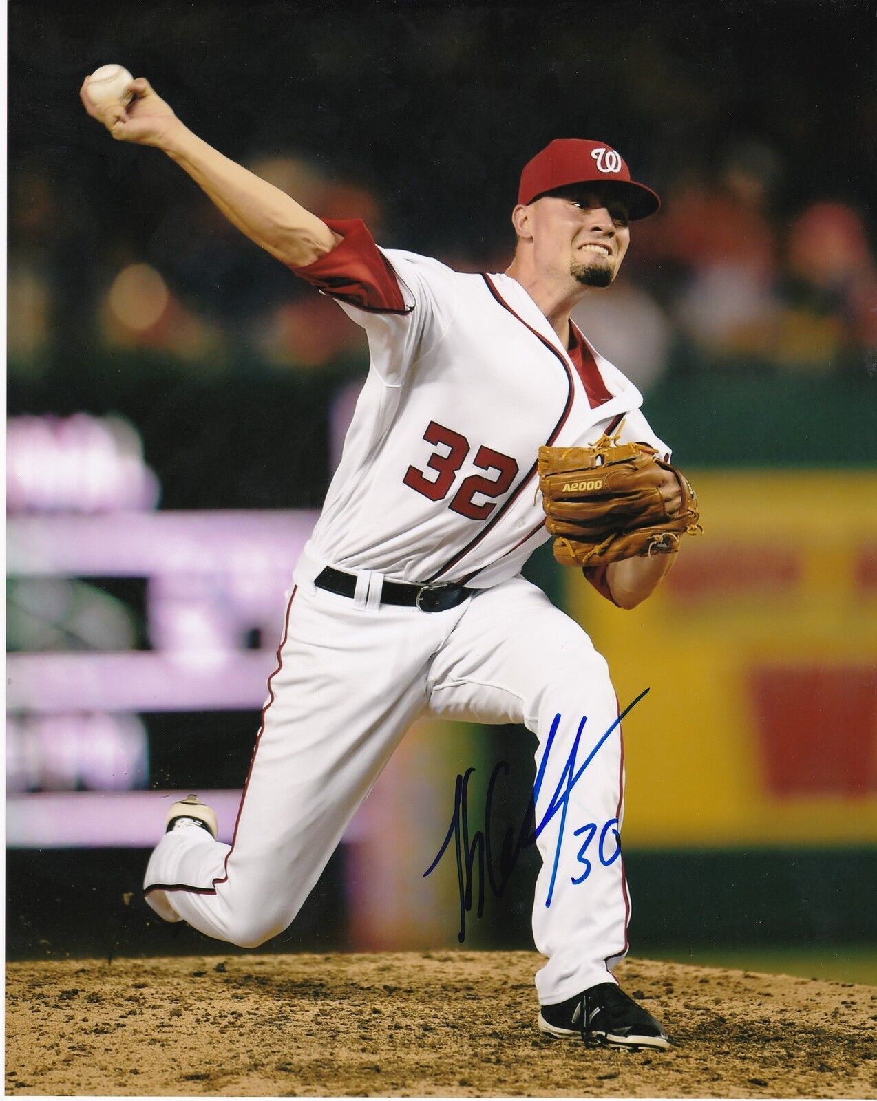 KODA GLOVER WASHINGTON NATIONALS ACTION SIGNED 8x10