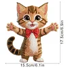 Xmas Acrylic Shaking Head 5D DIY Diamond Art Tabletop Decorations for Home (Cat)