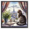 Cat By The Window-11CT Stamped Cross Stitch 40*40cm/15.75*15.75in tapestrymarket
