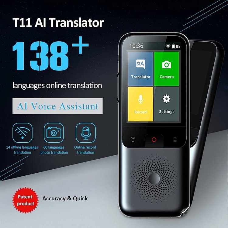 Toy Time T11 138 Multi Languages Portable Voice Translator, AI 14 Offline Languages Instant Poket Translator Device Two Way Translation education toy translator pen