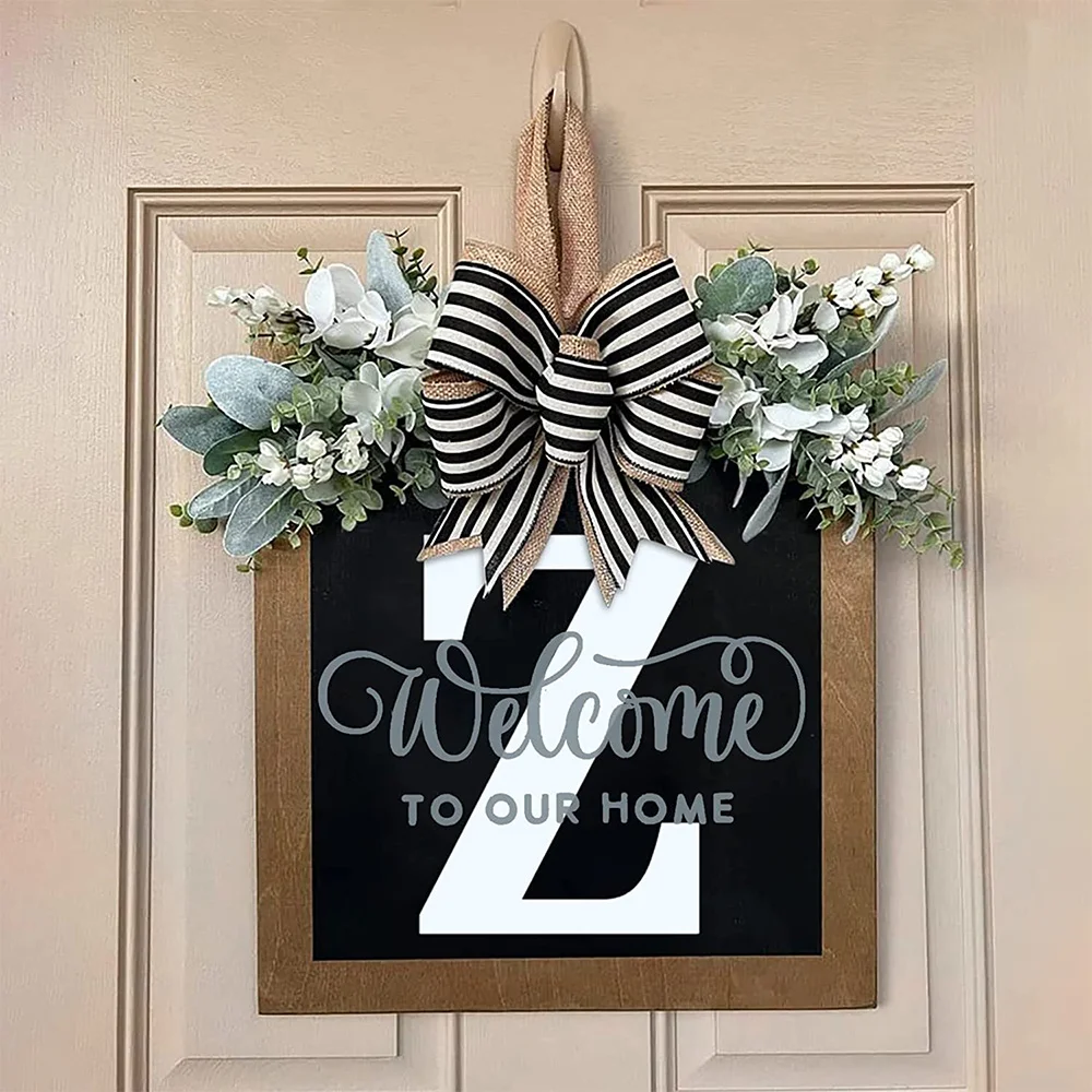 Creative square letters wooden wreath garden wedding decoration