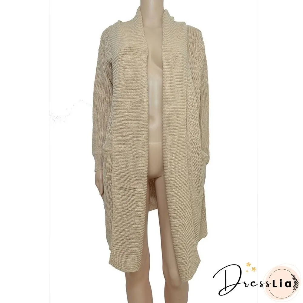 Cardigan Women's Jacket Jacket Bohemian Pocket Knit Sweater