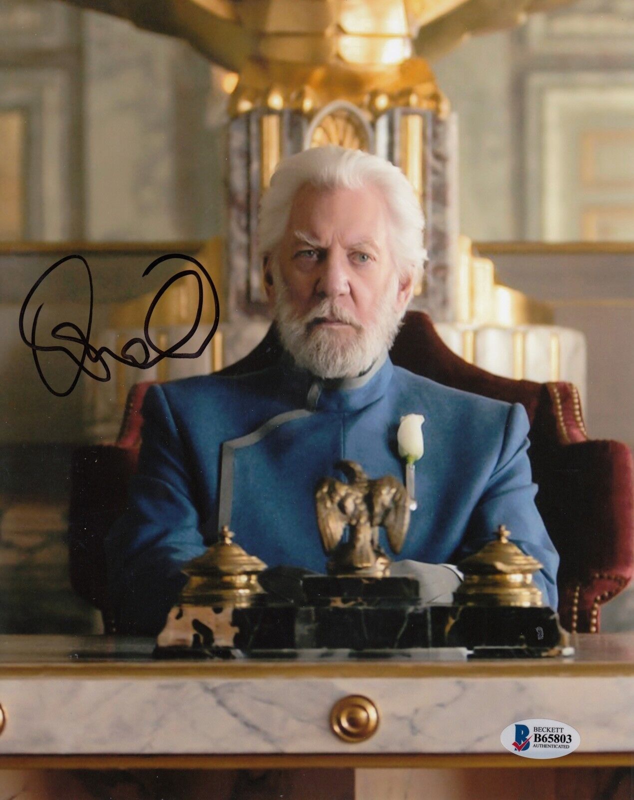 Donald Sutherland (Hunger Games) #0 Signed 8x10 Photo Poster painting Beckett Actor 031818