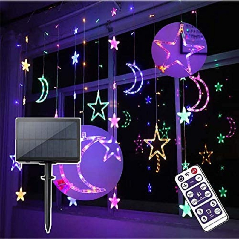 

Solar LED Star Moon Curtain Fairy String-String Light, 501 Original