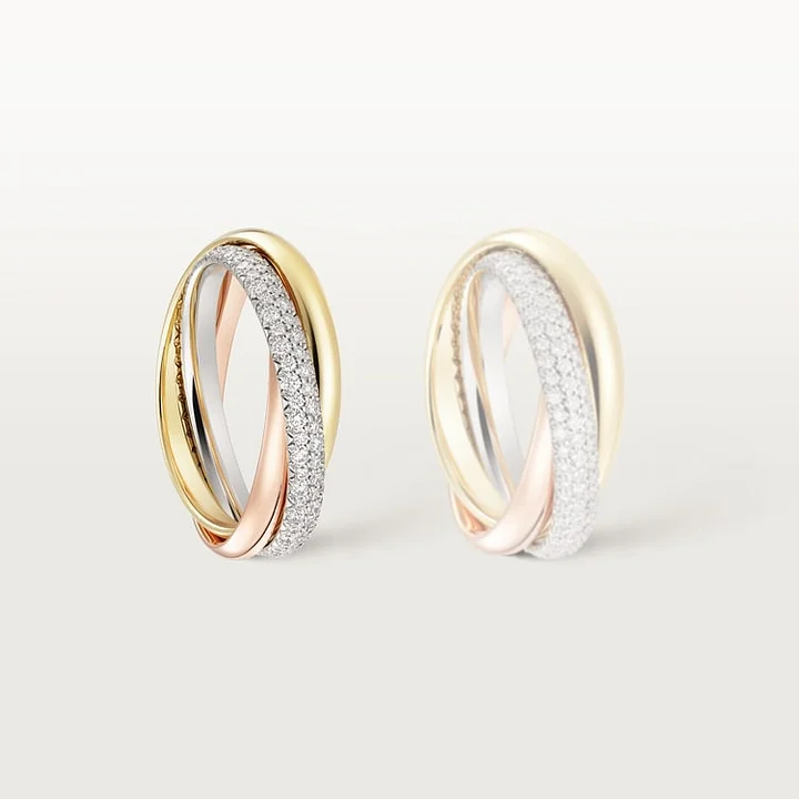 5 photos, a ring from the "Trinity" collection, small size model