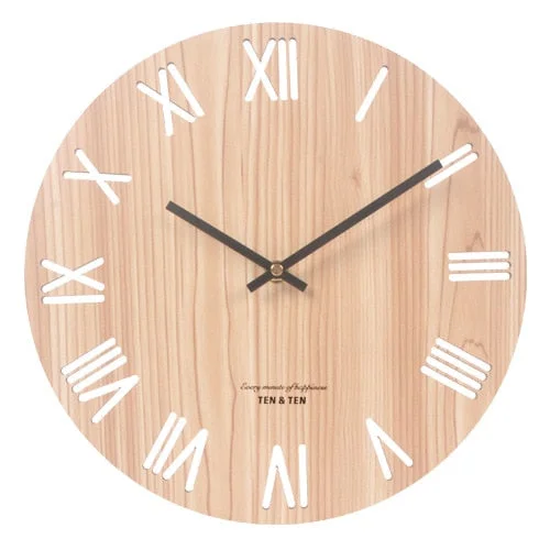 Nordic Retro Wooden Wall Clock Corridor Living Room Decoration Solid Wood Quiet Clocks Hanging Wall Watch Cafe Store Home Decor