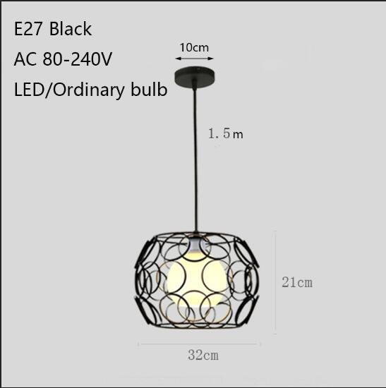 Modern Iron Painted Minimalist Corrugated Lampshade Pendant Lamp E27 LED Pendant Light For Living Room Bedroom Hallway Cafe