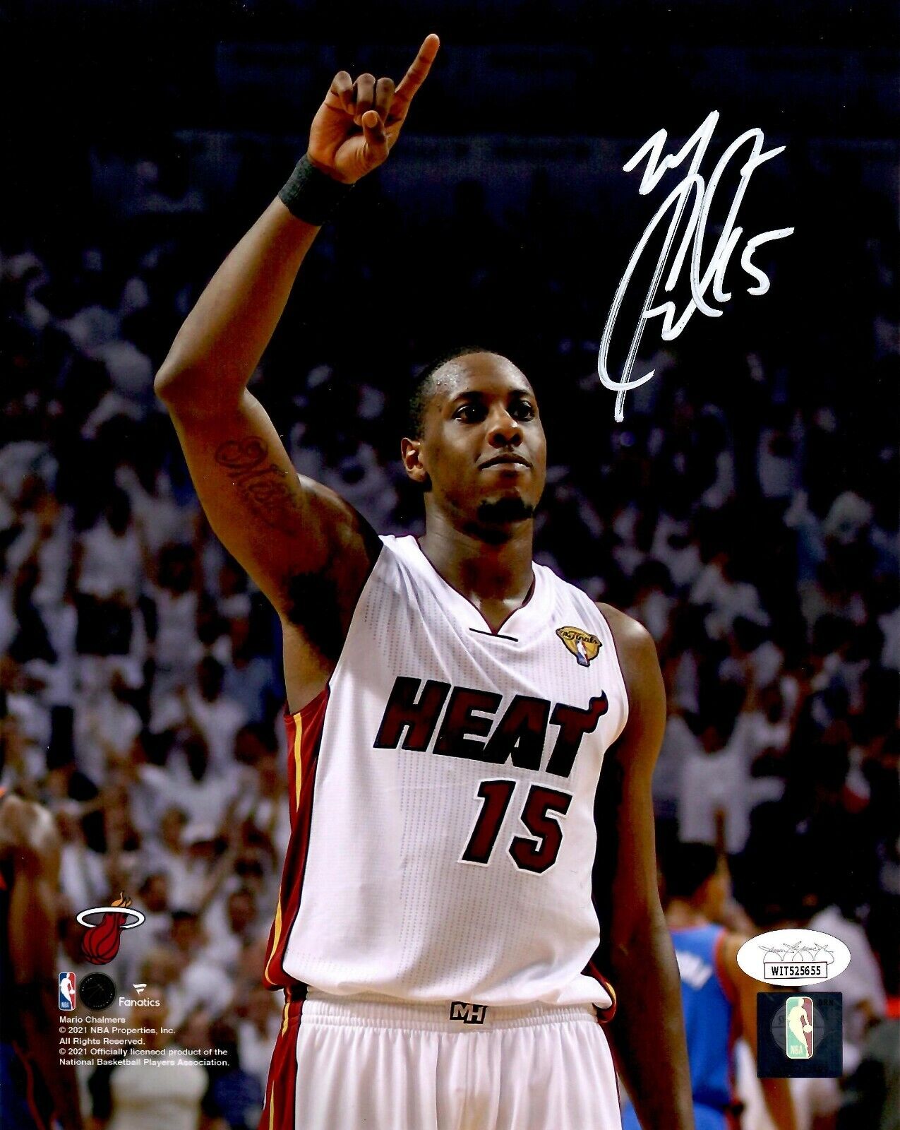 Mario Chalmers autographed signed 8x10 Photo Poster painting NBA Miami Heat JSA COA Jayhawks