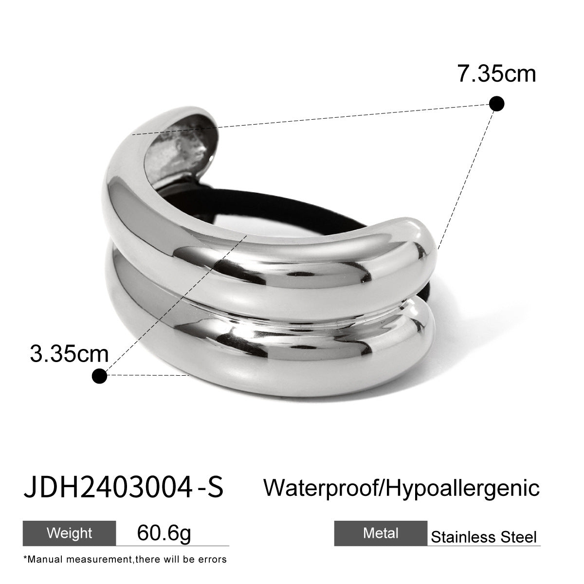 IG Style Ellipse Stainless Steel Electroplating Hair Ties
