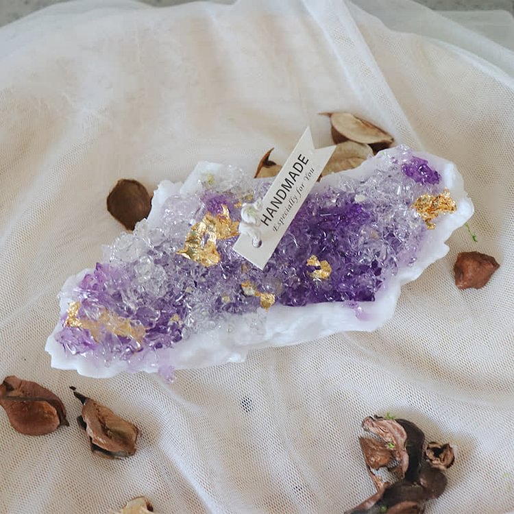 Amethyst Geode Rock Crystal Aromatherapy Candle