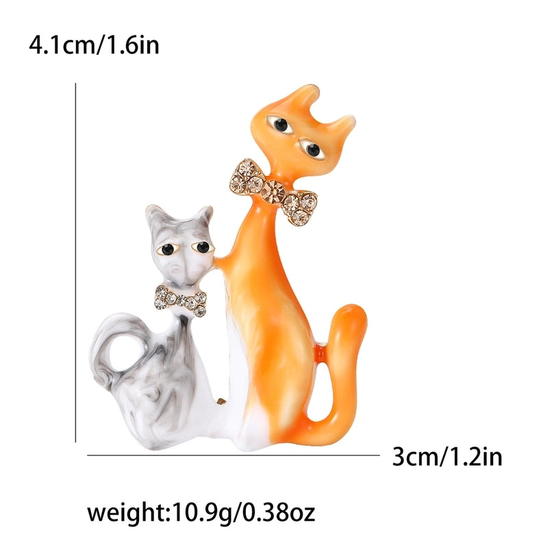 Cute Classic Style Pin Cat Alloy Enamel Women’s Brooches