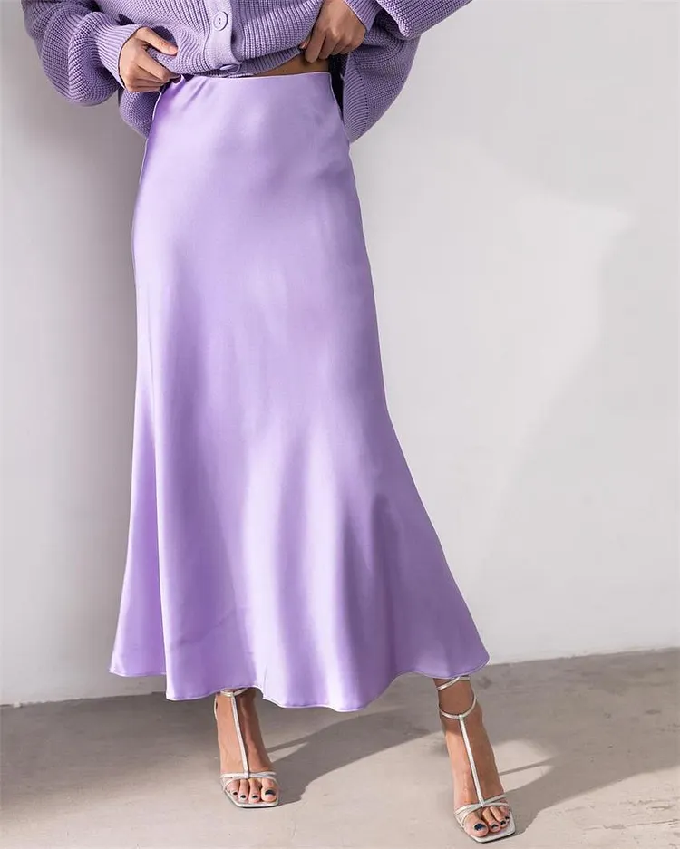 Satin Midi Skirt main image 1