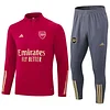 2023/2024 Arsenal Half-Pull Training Suit Red Football Shirt 1:1 Thai Quality Set