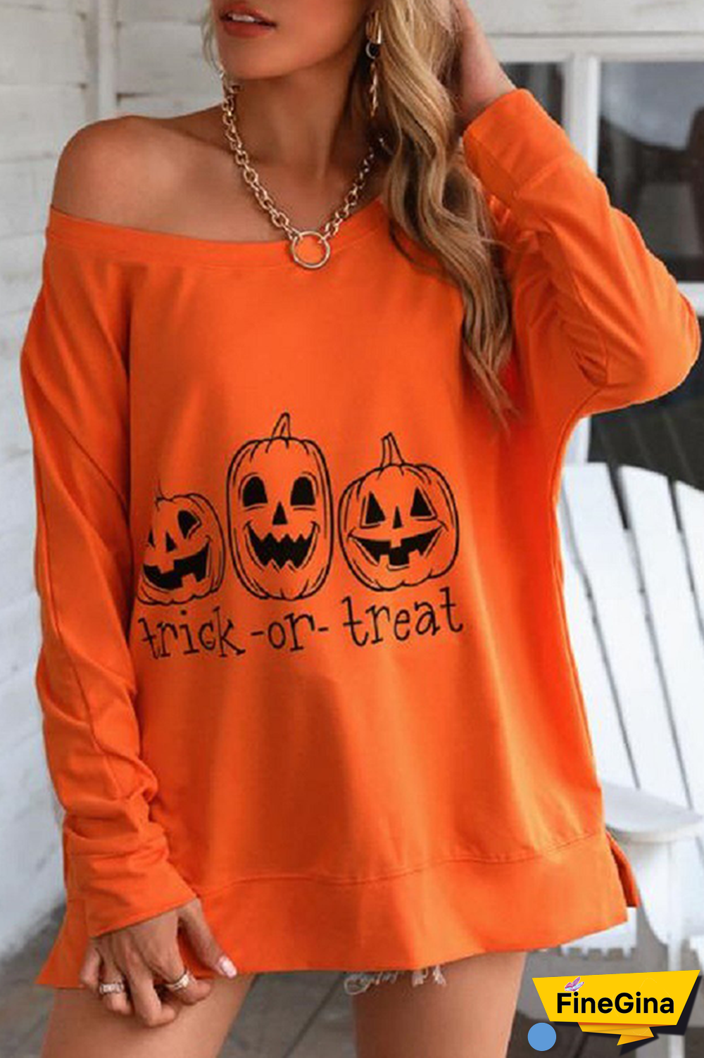 Street Print Split Joint Slit Tops