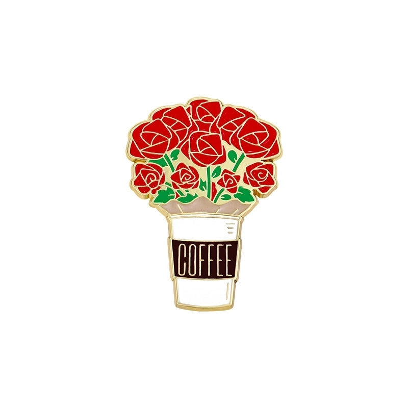 Elegant Cartoon Style Sweet Pin Sunflower Rose Flower Alloy Stamping Stoving Varnish Plating Unisex Badge Brooches Collar Pin