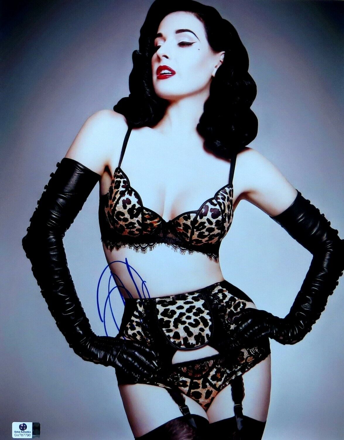 Dita Von Teese Signed Autographed 11X14 Photo Poster painting Sexy Leopard Print JSA U16651