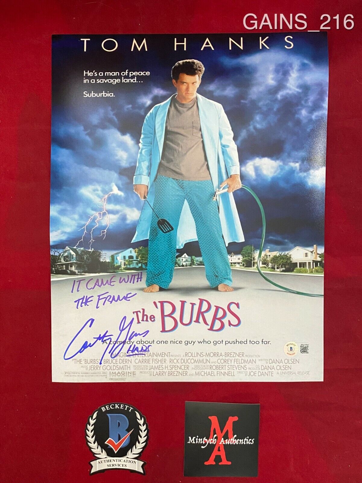 COURTNEY GAINS AUTOGRAPHED SIGNED 11x14 Photo Poster painting! THE BURBS! BECKETT COA! HANS!