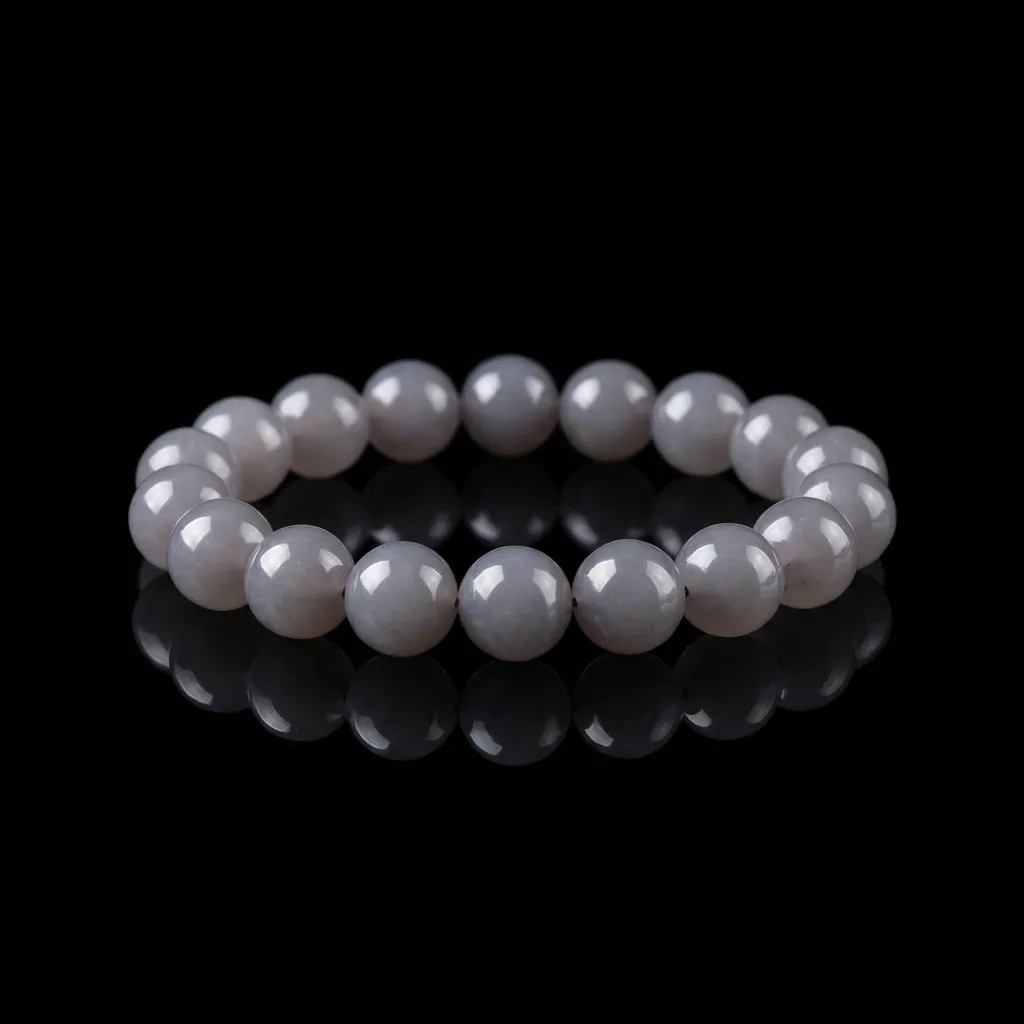 JiStones 'Ethereal Mist' Genuine Hetian Jade Ice Smoke Bracelet