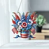 America Flag Fllower DIY Acrylic Diamond Painting Pendant Kits Home Wall Window Hanging Decor