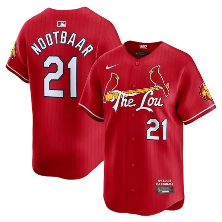 Men's St. Louis Cardinals #21 Lars Nootbaar  Red 2024 City Connect Limited Player Jersey