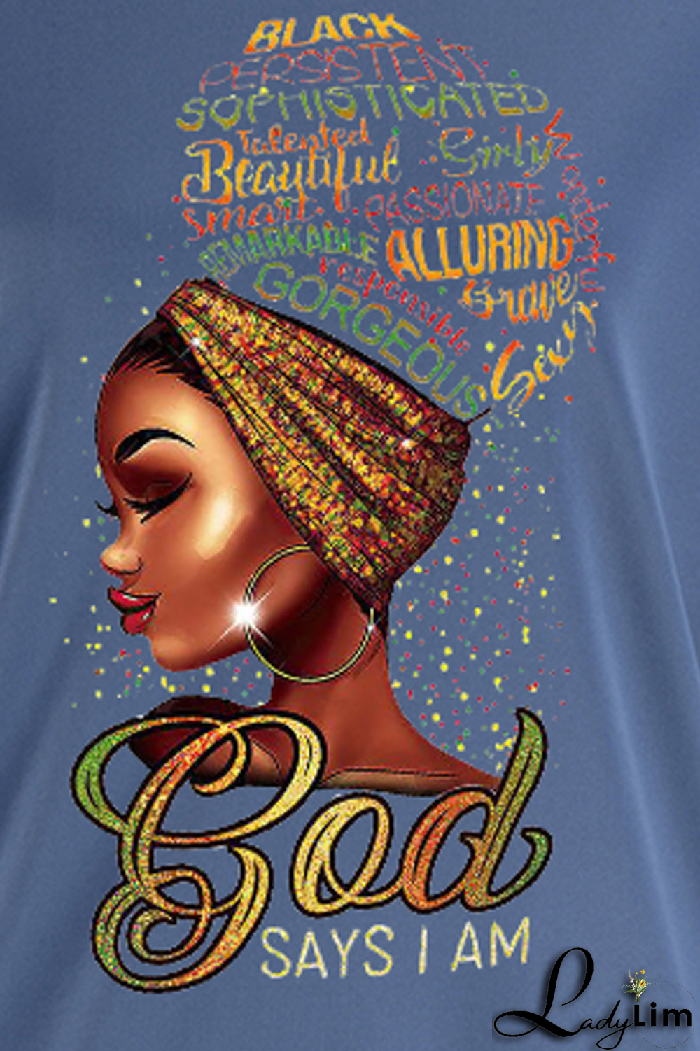 Blue Street Vintage Print Patchwork Letter O Neck Tops