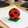 Sports Football Ball Building Kits Creativity Soccer and Cup Building Block Set Mini Collectible Peripheral Bricks Birthday Gift For Teens & Adults (Red and Black soccer)