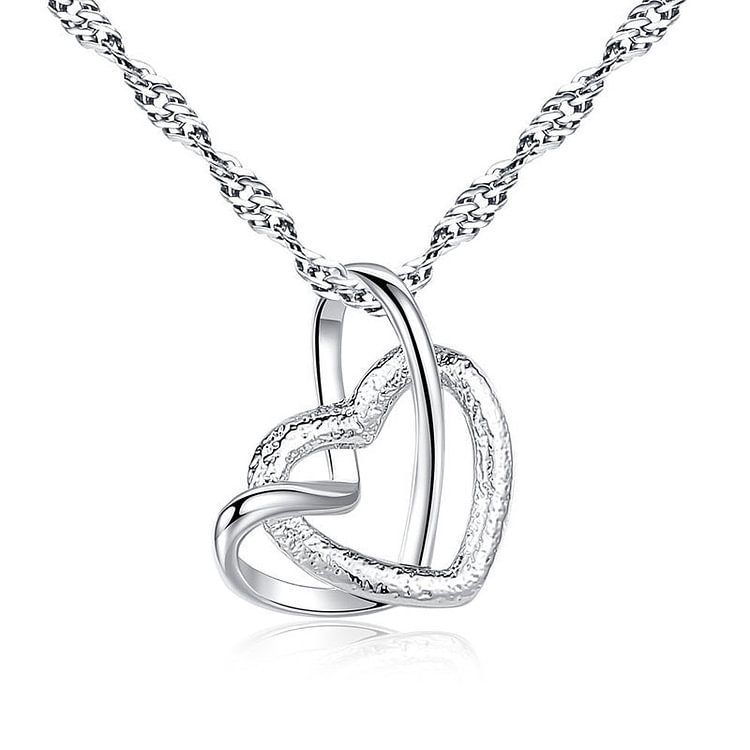 To My Mom Interlocking Heart Necklace "Our Heart Are Always Linked Together"