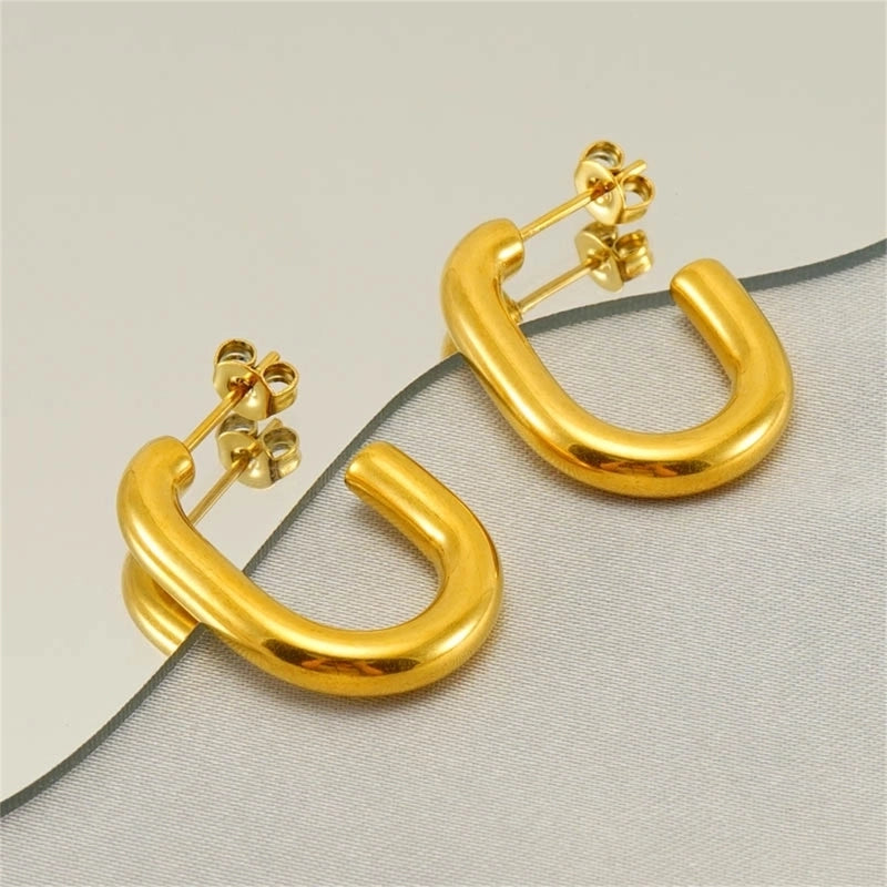 1 Pair Casual Minimalist Geometric 304 Stainless Steel 18K Gold Plated Ear Studs