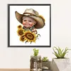 Diamond Painting -DIY Round Drill Sunflower Cowboys(40x40cm)