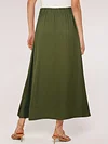 Viscose A-line Skirt with Fake Buttons and Pockets - Elegant Solid Color Regular Length Skirt for Spring, Summer, and Fall - Perfect for Womens Everyday Wear