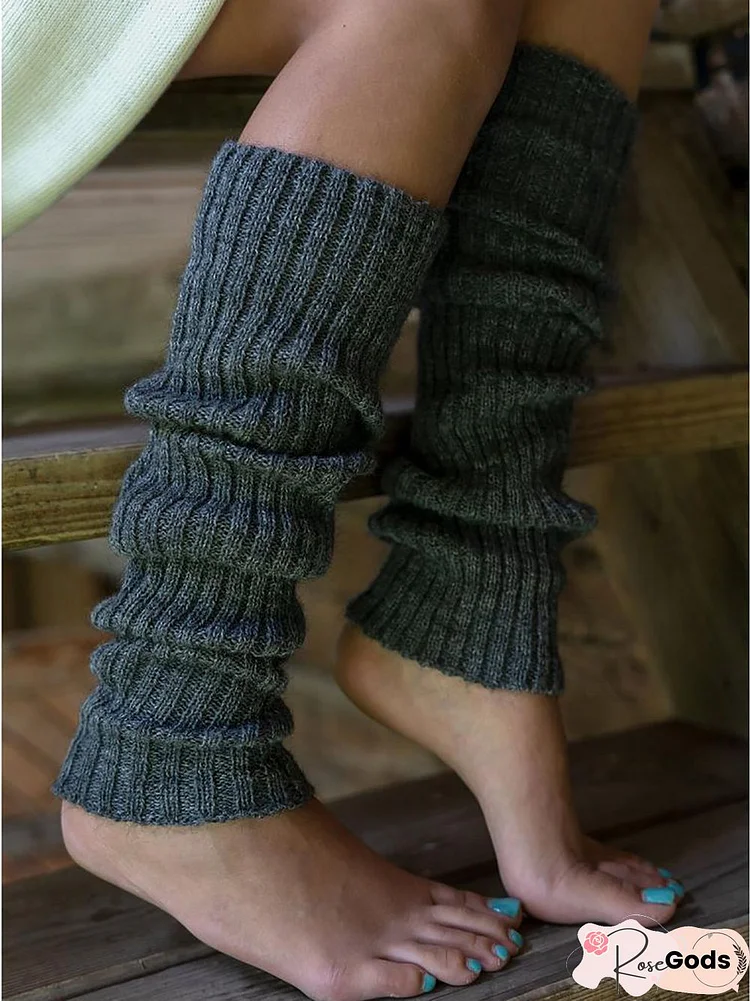 Knee High Welly Socks Soft Woolen Footless Yoga Pilates