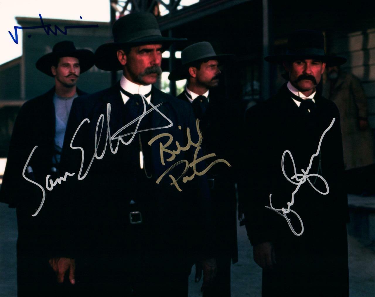 Tombstone Cast Kurt Russell Elliott +2 autographed 8x10 Picture signed Photo Poster painting COA