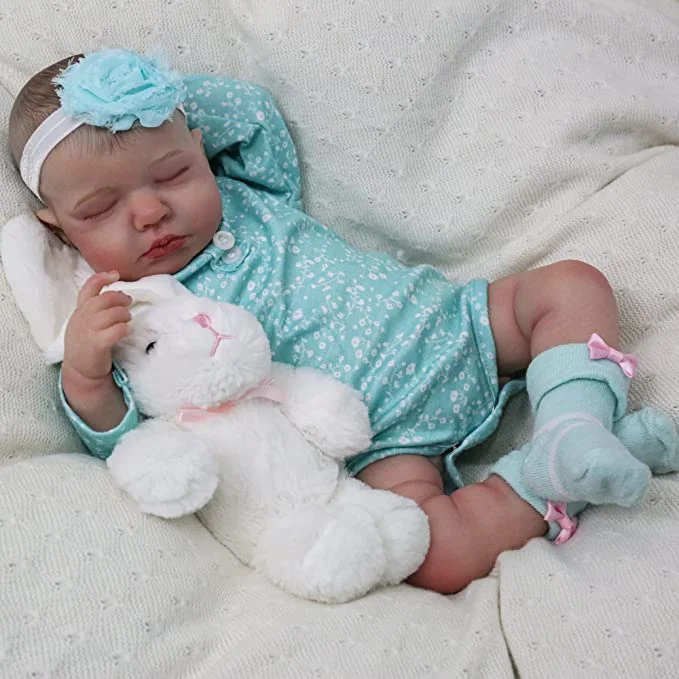 [Heartbeat & Sound] 20" Reborn Asleep Baby Girl Simya Real Lifelike Silicone Vinyl Body Reborn Doll, Looks Really Cute Rebornartdoll® RSAW-Rebornartdoll®