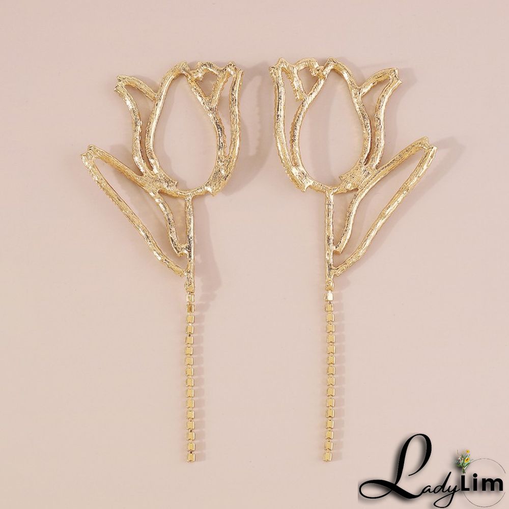 Pink Casual Patchwork Rhinestone Earrings