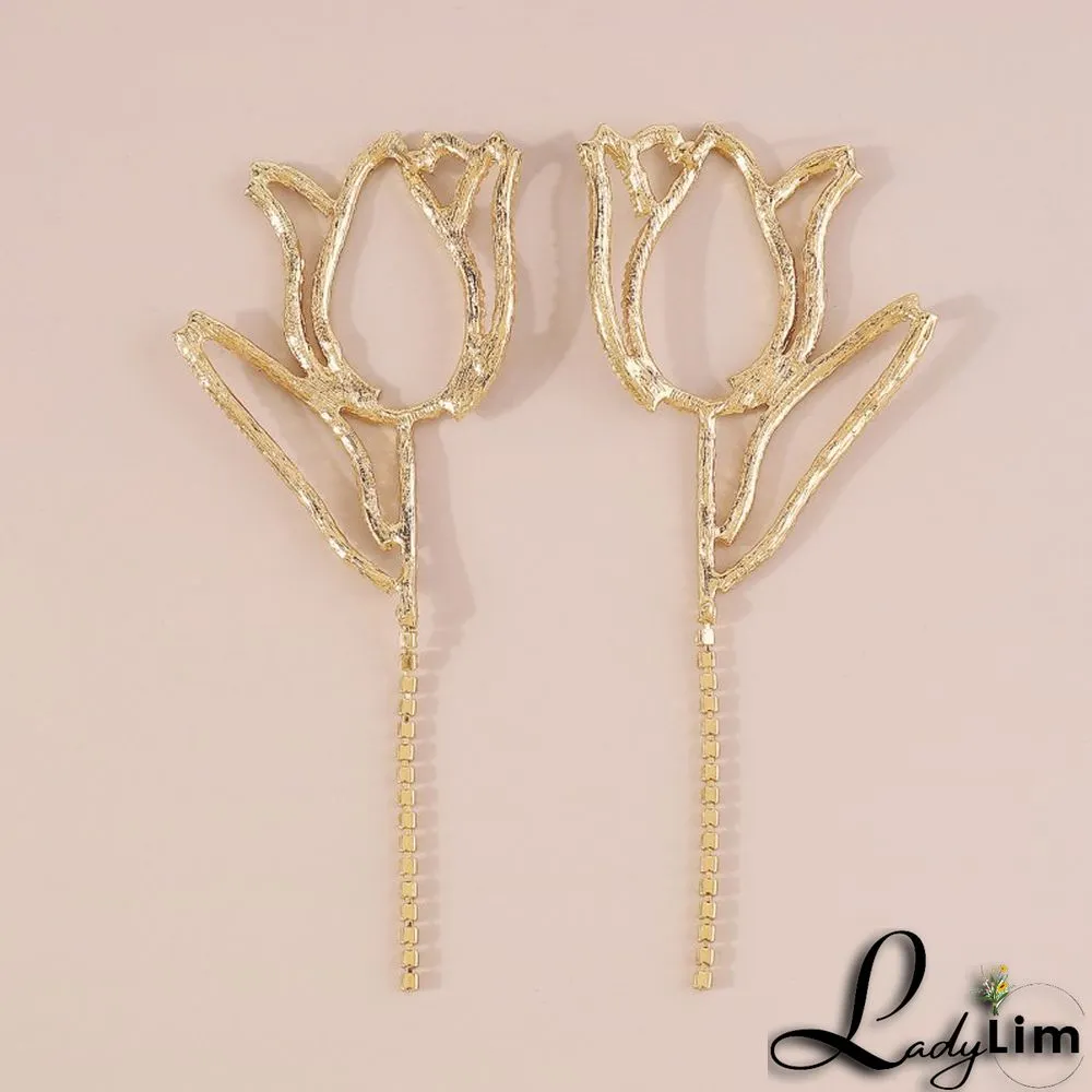 Pink Casual Patchwork Rhinestone Earrings