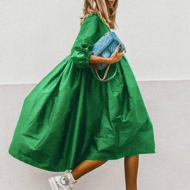 Women Vintage O-neck Floral Print Loose A-Line Dress Half Sleeve Party Dress Autumn Elegant Fashion Ladies Dresses Vestidos 2022