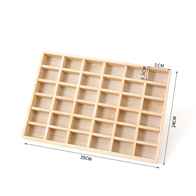 1 Piece Solid Wood Minimalist Square Jewelry Display