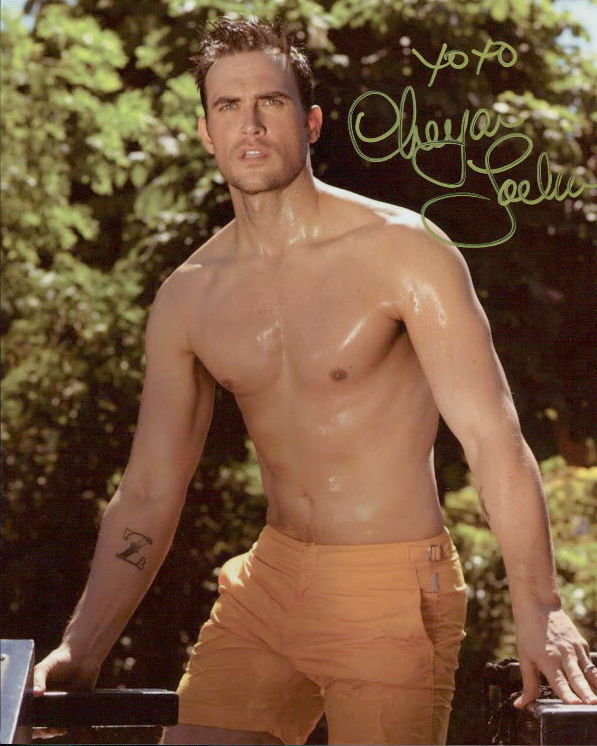 Cheyenne Jackson shirtless signed 8x10 Photo Poster painting