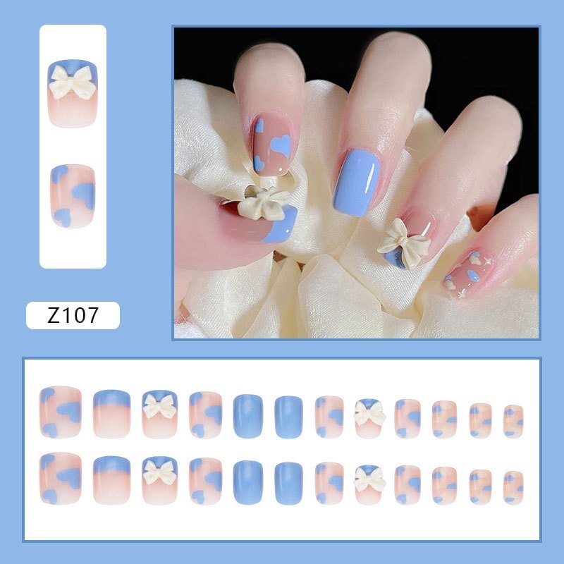 Agreedl Press On Nails Love Heart Nail Patch Sweet Nail Tips Design Paragraph Manicure Free Shipping Press On Nails