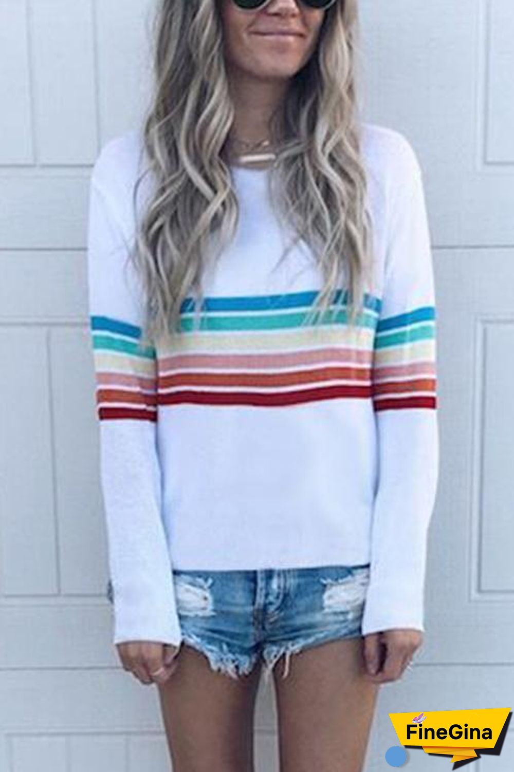 Hot Rainbow Striped Shirt