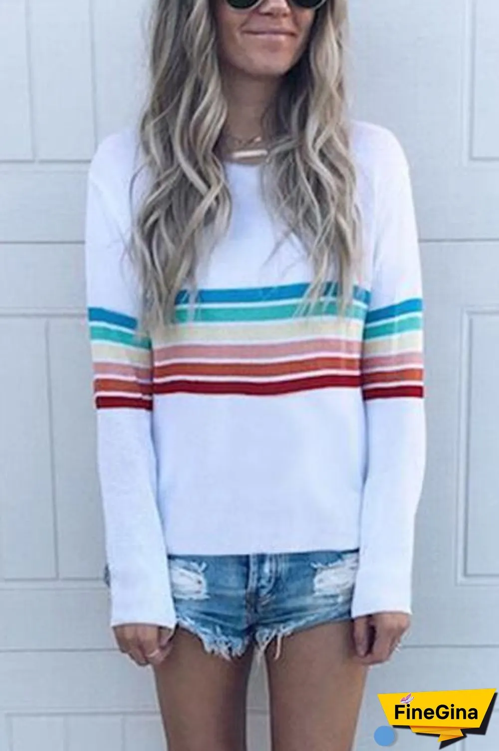 Hot Rainbow Striped Shirt
