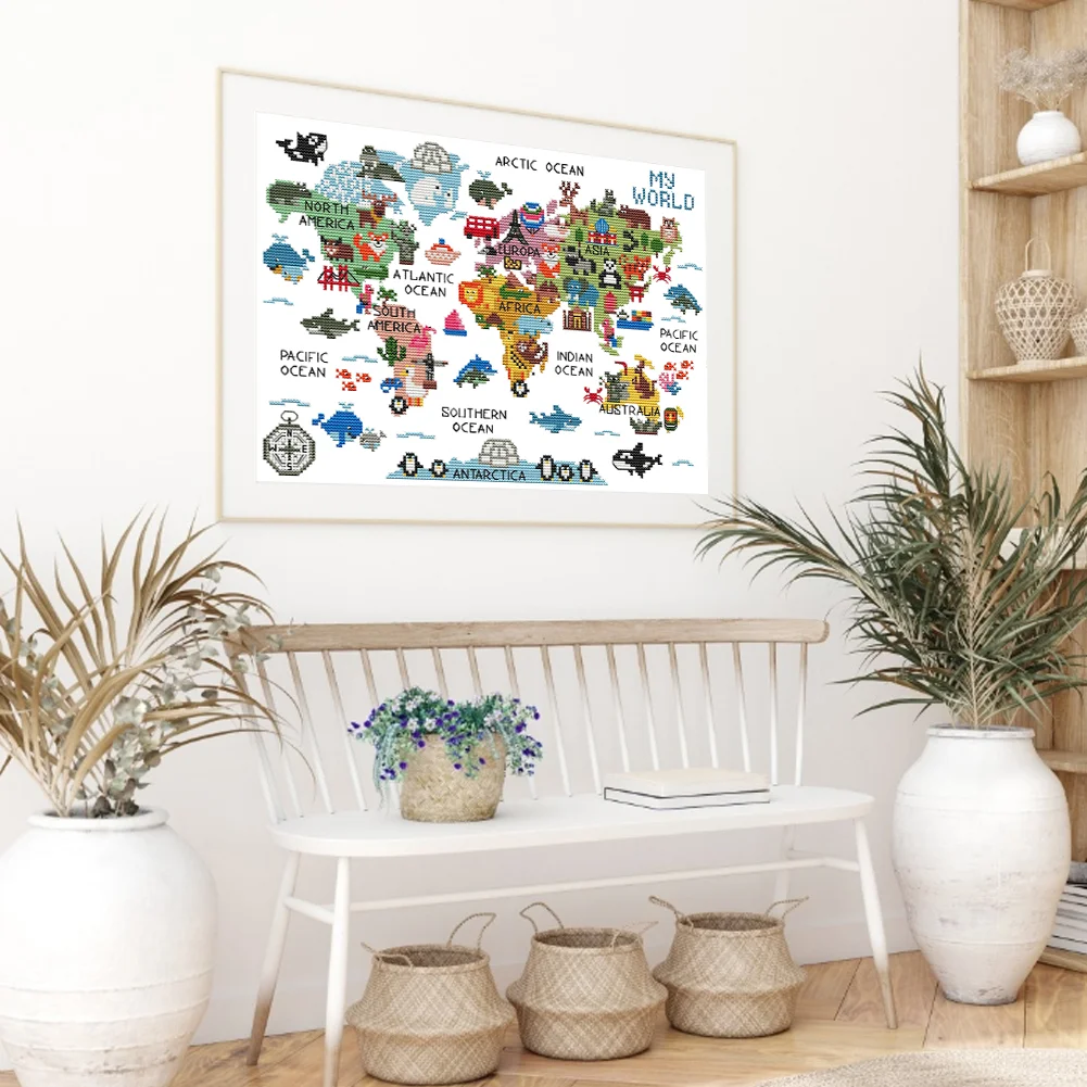 14CT Counted Cross Stitch - Animal Worl(Canvas|40*53CM)