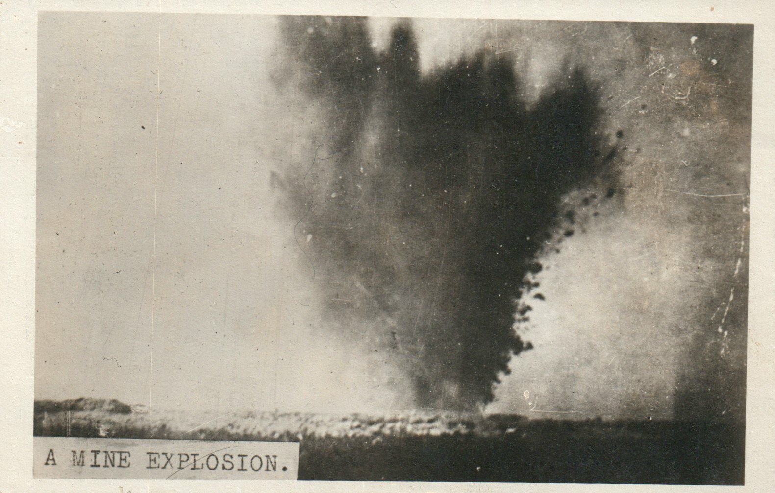 WWII WW2 A Mine Explosion Military Real Photo Poster painting RPPC Postcard