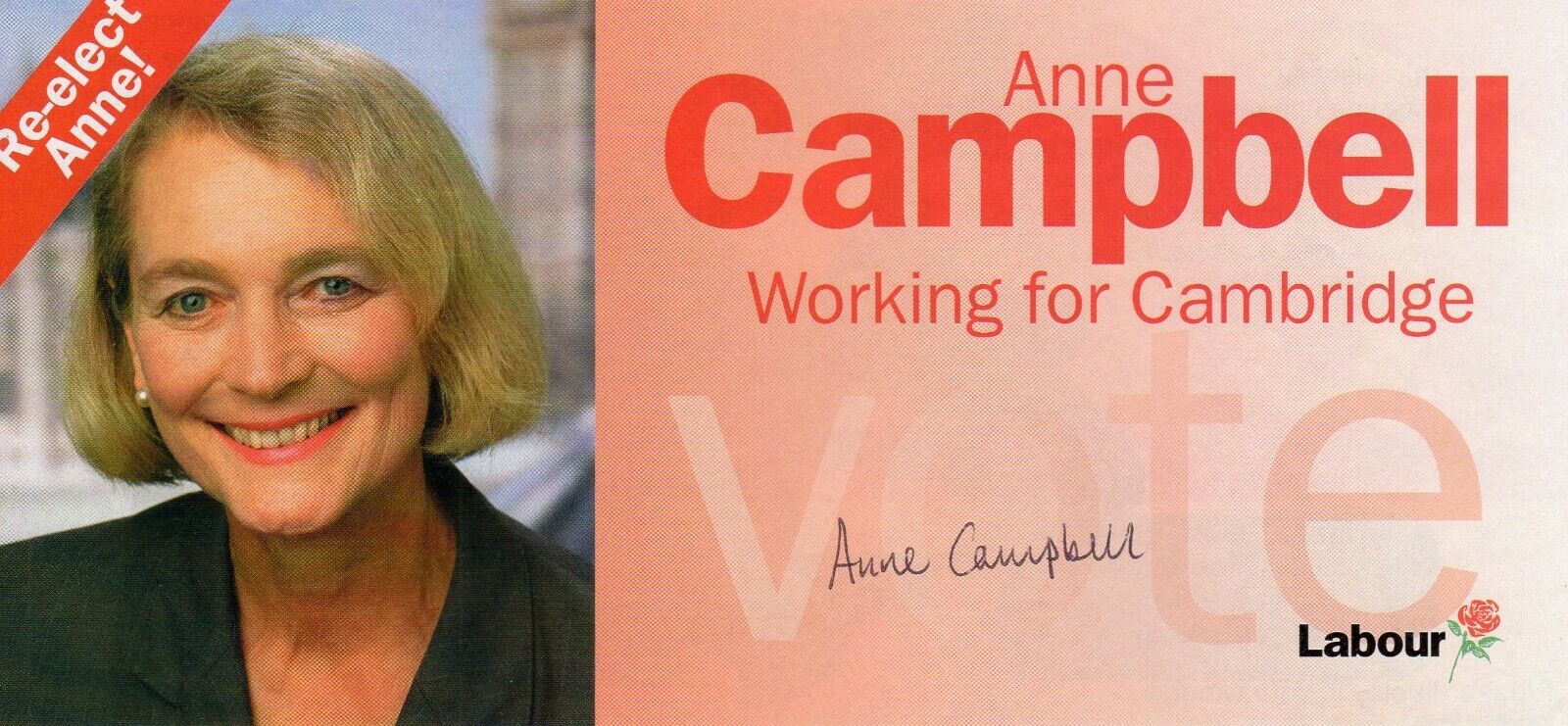 ANNE CAMPBELL AUTOGRAPH, BRITISH POLITICS