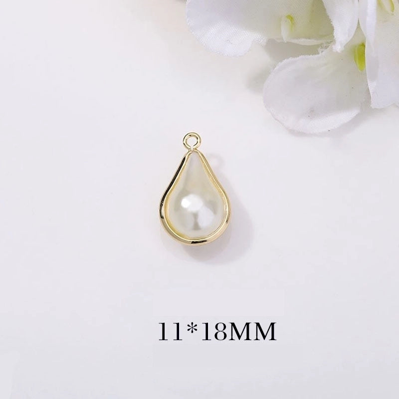 1 Piece Minimalist Water Droplets Copper Plating Inlay Pendant Jewelry Accessories